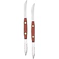 HIC Kitchen Squirt Free Serrated Twin-Blade Grapefruit Sectioning Knife, Stainless Steel Blades, Set of 2