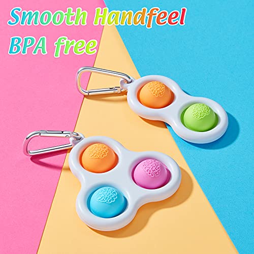 Mini Pop It Keychain, 2 Pack Push Pop Bubble Fidget Toy Simple Dimple