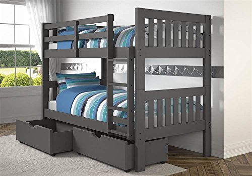 Donco Kids 1010 3ttdg 505 Dg Mission Bunk Dual Under Bed Drawers