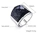 HIJONES Men's Stainless Steel 19mm Blue Sky Stone Cut Gemstone Ring Size 10