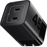 wegear 45W USB C Charger, 2 Port PPS Compact Foldable GaN Charger for iPhone 17/16, iPad, Galaxy S25 S24, Pixel 10/9, Compatible with MagSafe (Black)