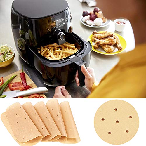 200 Pcs Air Fryer Parchment Paper 8.5 Inch Square Unbleached Air Fryer