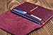 Genuines Leather Passport Holder for Men & Women Wallet Case for 1 or 2 Passports (Maroon)