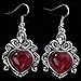 YAZILIND Vintage Red Oval Chandelier Dangle Drop Hook Earrings Women