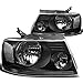 Auto Dynasty Headlight Assembly Factory Style Compatible with F150, Black Housing, Pair
