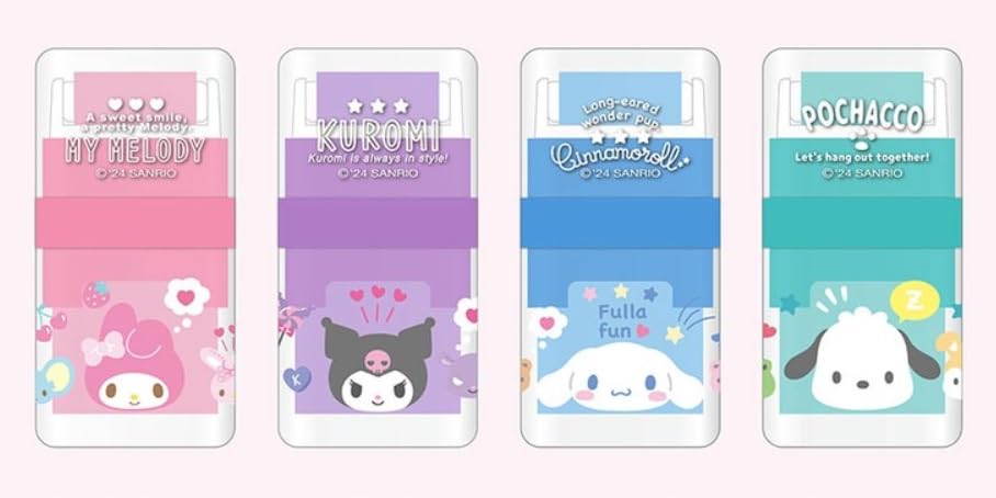 4-Pack Cute Roller Pencil Erasers with Dust Collector Cover - Fun, Mess-Free Erasing for Kids & Students