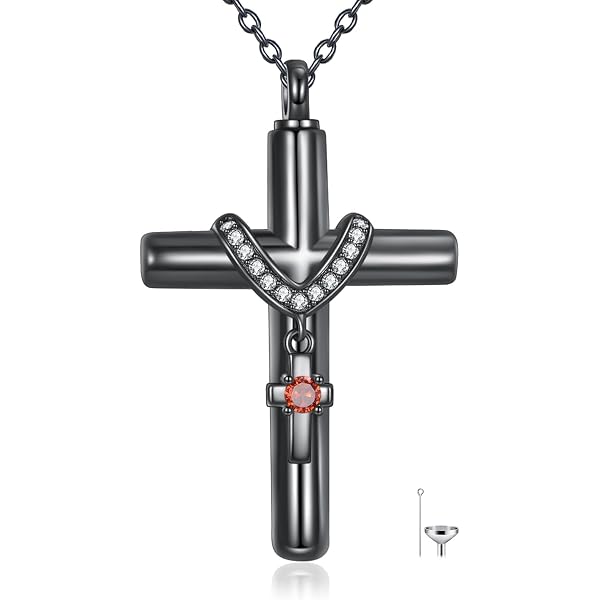 Gothic Steampunk Necklace - Black Rose, Sacred Heart, Cross & Throne Pendant (Silver Pewter)