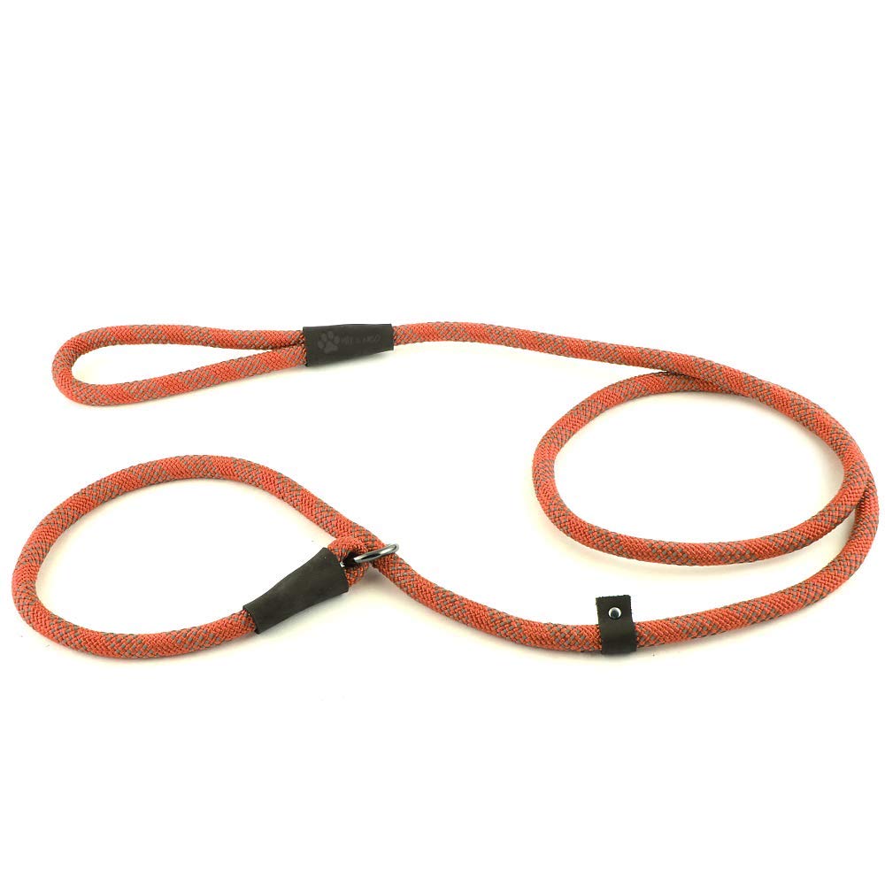 Max and Neo Rope Slip Lead Reflective 5 Foot - We Donate a Leash to a Dog Rescue for Every Leash Sold (Orange, 5FT X 1/2")