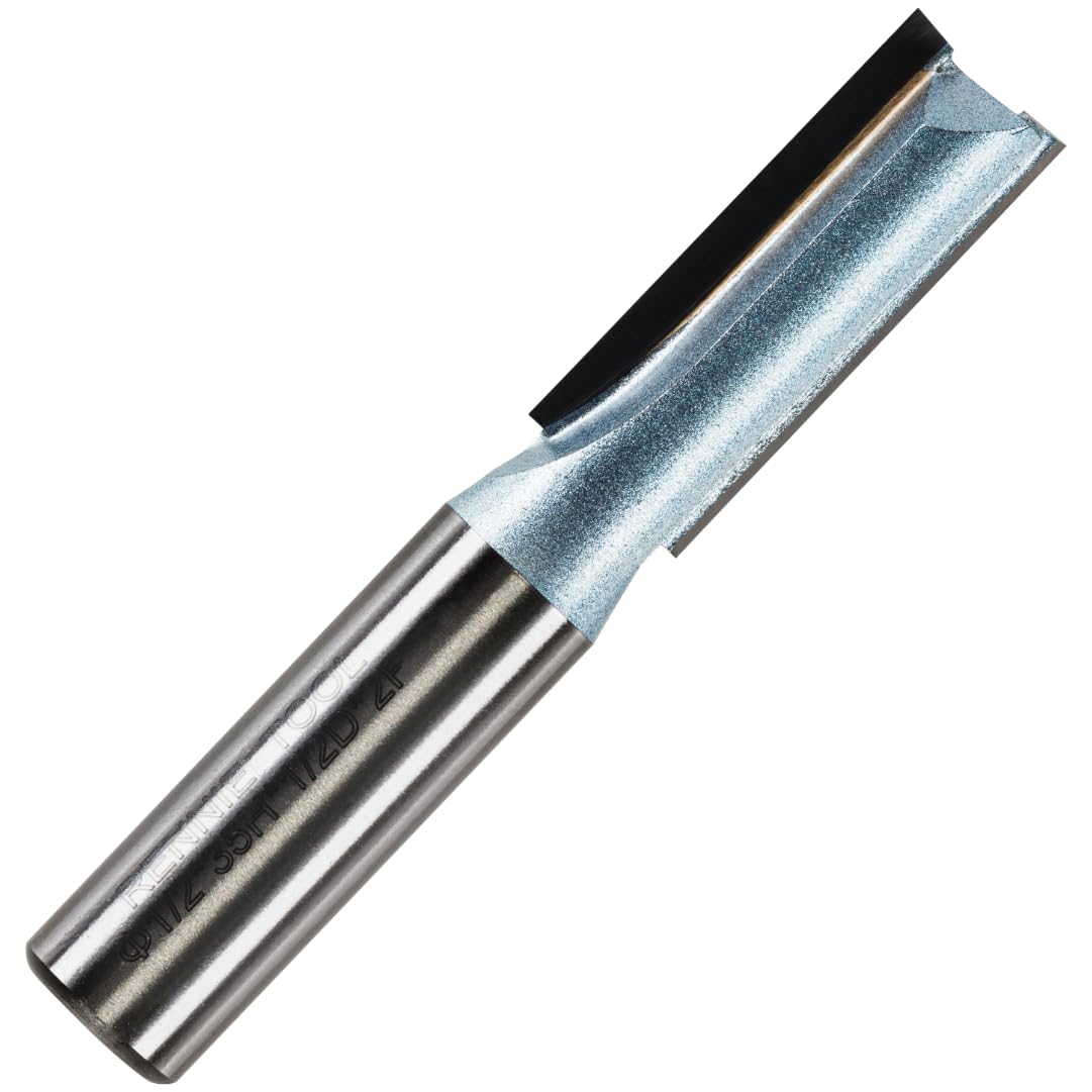 Rennie Tools - 12.7mm (1/2") Cutting Diameter x 35mm Flute x 1/2" Shank TCT Tipped 2 Flute Straight Router Cutter Bit. Compatible With Makita Trend Festool Hikoki Dewalt Router Etc. 12.7mm Router Bit