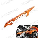 NICECNC Orange Rear CNC Aluminum Chain Guard Cover Protector for RC 125/200/390 2014 2015 2016,Duke 125/200/390 2013-2016