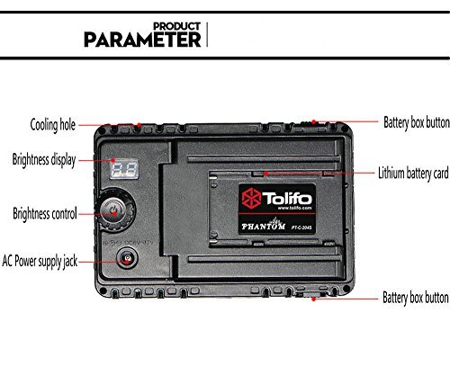 Tolifo Pt-c-204s Video Light Lamp Panel LED Camera Light for Sony Canon Nikon Pentax Olympus Samsung Panasonic JVC Dslr Cameras Dv Camcorders