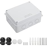 LeMotech Junction Box, Electrical Box IP65 Water Resistant Dustproof ABS Plastic Project Enclosure for Electronics White, External Size 5.9 x 4.3 x 2.8 inch