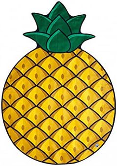 iboss Pineapple Beach Towel Round Roundie Beach Towel Tablecloth Beach Towel Round Yoga Mat Polyester (Pineapple shape)