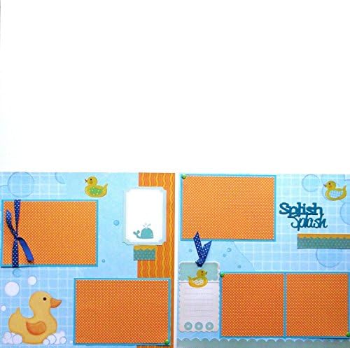 Baby Bath (2) Scrapbook Pages Premade