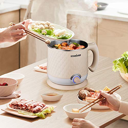 Stariver Electric Hot Pot, 1.8L Electric Cooker, MultiFunctional Mini