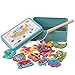PiscatorZone Fishing Toys Fun Magnetic Puzzle Game Children Baby Wooden Playset Mini Marines Fishes Models, Gift for Under The Age of Six