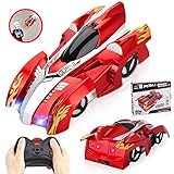 INLAIER Remote Control Car Gravity Defying RC Car Race Car Toys for Floor and Wall or Glass, Rechargeable Fast RC Car 360°Rotating Stunt Wall Climbing Car RC Cars for Kids and Adults (Silver Red)