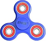Spinner Fidget Great Gift for ADD ADHD Focus Anxiety Relief Toys and Autism Stress Reducer Hybrid Ceramic Bearing for Kids & Adults by ZTOZZ (Blue + Red)