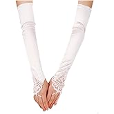 DreamHigh Satin Lace Fingerless Elbow Length Wedding/Party/Evening Gloves