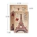 WaaHome Decorative Book Boxes Antique Eiffel Tower Faux Wood Leather Books Box For Gifts Home Decor, Set of 2