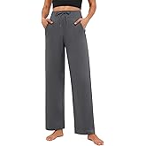 Feiersi Womens Wide Leg Yoga Pants High Waist Stretch Dress Pants Lounge Comfy Loose Trousers with Pockets