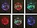 Set of 3 Ball Lights, Mosaic Crackle Glass Multi-Color Color Change Garden Stake Yard LED Lights