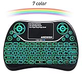 ANEWISH 2.4GHz RF Wireless Mini Keyboard with Touchpad Mouse Combo, Rechargable & Light & Handheld Smart Remote for Google Android TV Box,PS3,PC,PAD