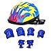 7Pcs Kids Sports Safety Protective Gear Set, RuiyiF Elbow Pad Knee Pads Wrist Guard Helmet for Scooter Skateboard Skating Blading Cycling Riding - Pattern (Flame) Color Random