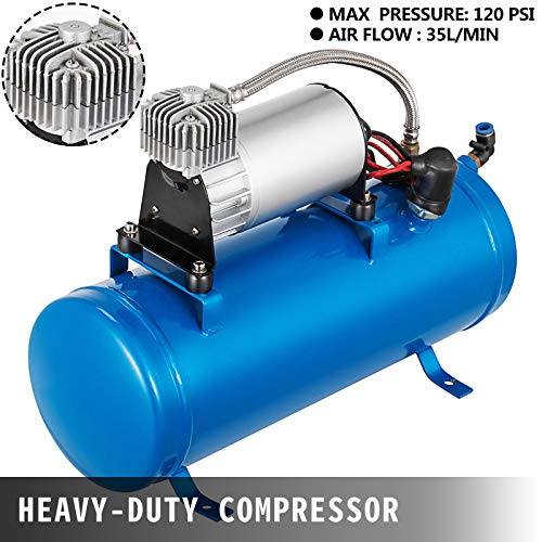 Bestauto 12V Train Horn Air Compressor with Tank 150PSI Air Car