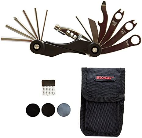 Strongrr Multi Bike Tools 20 Functions for Retrospec Bicycles AMOK Convertible Single-Speed CycloCross/Commuter Bike with Chromoly Frame with Tire Patch Nylon Bag Cycling Maintenance Repair Tool Kit