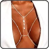 Tgirls Beads Body Chain Sexy Body Jewelry for Women Crystal Body Chains Layered Bra Bikini Body Waist Chain