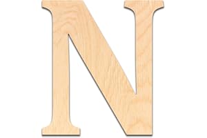 WOODEN LETTER STORE 4 Inch Wooden Letter N - Cut from Baltic Birch Plywood, This 4 inch Wood Letter is Ready for Painting or Decorating. for Home Decor, Office Signs, or Party Decorations.