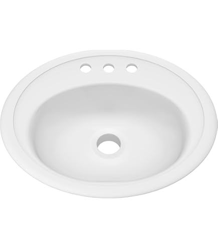 MSI White 21 in. X 18 in. Oval Porcelain Overmount Vanity Sink