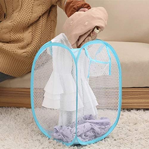 Exiao Creative Foldable Pop Up Washing Laundry Basket Bag Hamper Nylon Mesh Kids Toys Organizer Clothes Storage Basket