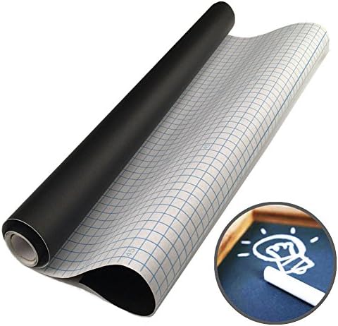 Queenya Self Adhesive Blackboard Sticker Roll - DIY Wall Mount Paper 17.7" x 78.7", Chalkboard Wallpaper Include 5 Chalk