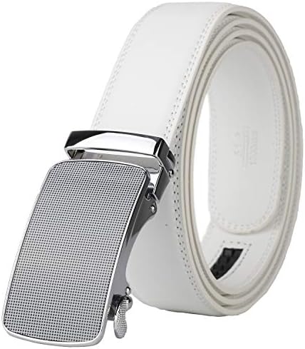 Men's Real Leather Ratchet Dress Belt with Automatic Buckle,Elegant Gift Box