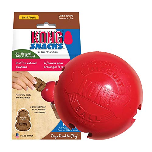KONG Biscuit Ball and Peanut Butter Snacks Treat Dispensing Toy