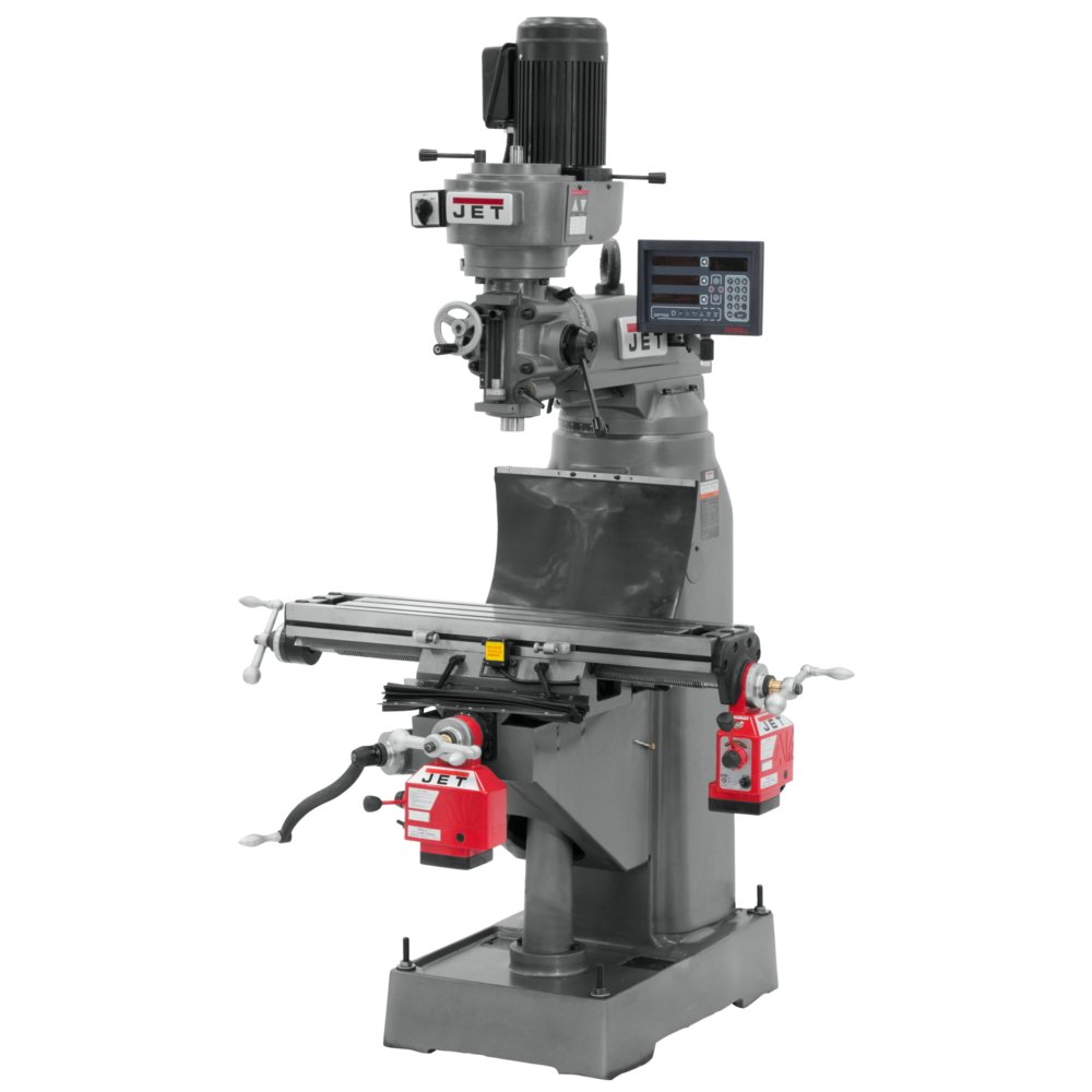 JET JVM-836-1 MILL with NEWALL DP700 3-Axis (Quill) DRO and X and Y Powerfeed