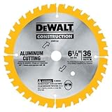 DEWALT 6-1/2-Inch Circular Saw Blade, Aluminum Cutting, 5/8-Inch Arbor, 36-Tooth (DW9152)