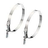 PATIKIL T-Bolt Hose Clamps with Spring, 2 Pack 304
