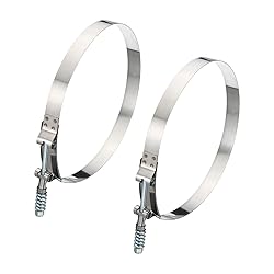 PATIKIL T-Bolt Hose Clamps with Spring, 2 Pack 304