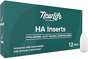 NewLife Naturals Hyaluronic Acid Vaginal Suppositories for Women 5 MG | Vaginal Moisturizer for Dryness Irritation Menopause Relief Support, 12 Inserts- 30 Day Supply USA