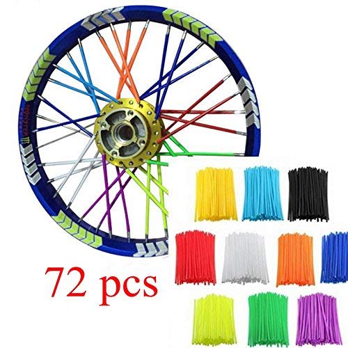 72Pcs Universal Spoke Skins Covers,Wheel Spoke Wraps Skins Pipe Trim Decoration Protector For Motorcycle Dirt Bike Yamaha Honda BMW Suzuki Kawasaki(red)