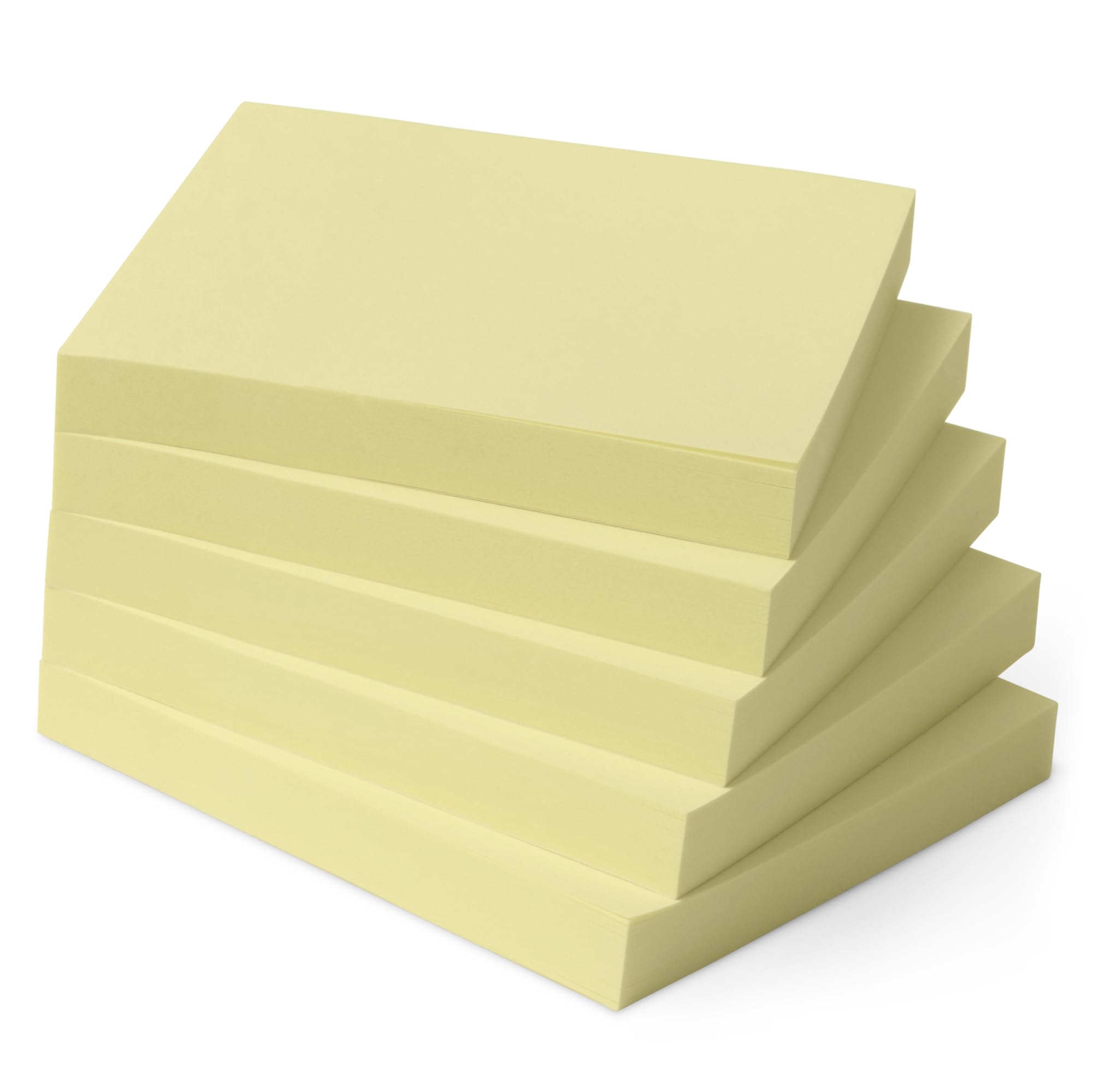 Amazon Basics Square Sticky Notes, Self-Stick Pads, 3 x 3 inches, Yellow, 5-Pack, 100 Sheets per Pad