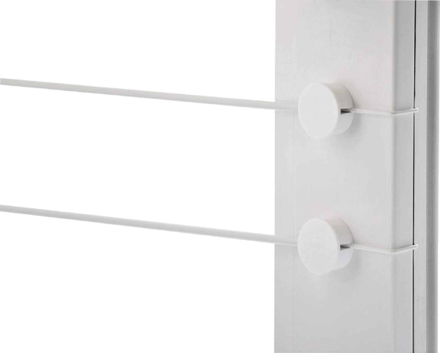 4 GARDINEbasic Curtain Wire Cord Cabel SET for 2 Curtains/for Tilt & Turn type windows/NO Drilling or Glueing/White