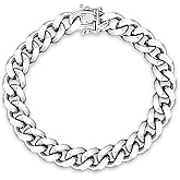 Savlano 925 Sterling Silver Solid Italian Miami Cuban Link Chain Bracelet for Men & Boys - Made in Italy Comes With a Gift Box