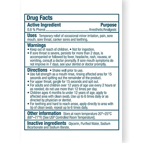 UlcerEase Anesthetic Mouth Rinse, Bottle, Updated Packaging, 6 Fl Oz