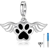 oGoodsunj Sterling Silver Cremation Urn Charm for Pets Ashes Fit Bracelet and Necklace Bead Holds Dog Cat Ash Memorial Keepsake Pendant Jewelry Gifts for Women