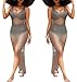 L&ZZ 2017 New Women’s Beach Tops Sexy Perspective Cover Dresses Bikini Cover-ups Net Coverups (L, Grey)