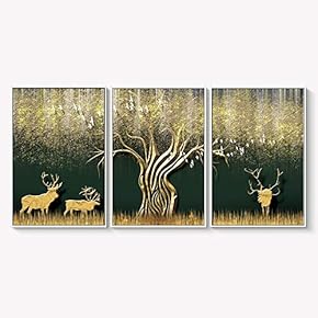 Framed Canvas Wall Art for Living Room, Bedroom Abstract Landscape Dream Place Canvas Prints for Home Decoration Ready to Hanging - 16"x24"x3 Panels